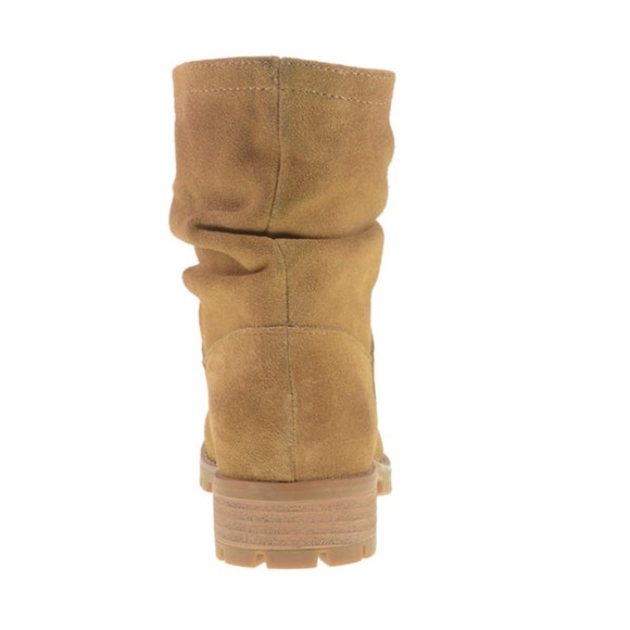 Tan Distressed Slouchy Lug Sole Combat Boots - Picture 7 of 8
